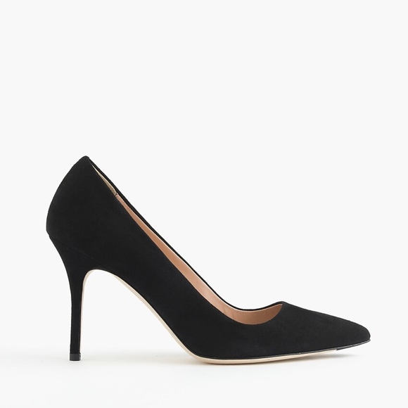 New JCREW Black Elsie Suede Pumps Heels - Picture 5 of 5